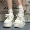 Белые дофаминовые женские весенне-летние универсальные инс кроссовки на высокой подошве для студентов
