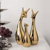 Animal Family Nordic Interior Ceramic Object ((3) Gold)