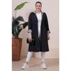 Women's Long Hijab Trench Coat Large Size Zippered Trench