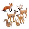 6Pcs Deer Squirrel Figures Animals Early Educational Woodland Model for Desktop