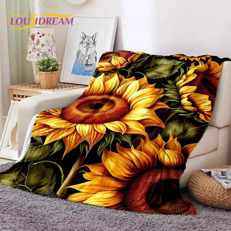 Мягкое фланелевое одеяло Dream Sun Flowers Nordic Daisy для кровати, спальни, дивана, пикника, плед для покрывала, отдыха на свежем воздухе, сна, подарок