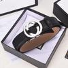 Men's Trendy Korean Double G Smooth Buckle Leather Belt