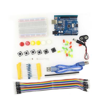 Стартовый комплект для Arduino Uno со светодиодами, переключателями, резисторами, кабелями, перемычками, макетной платой