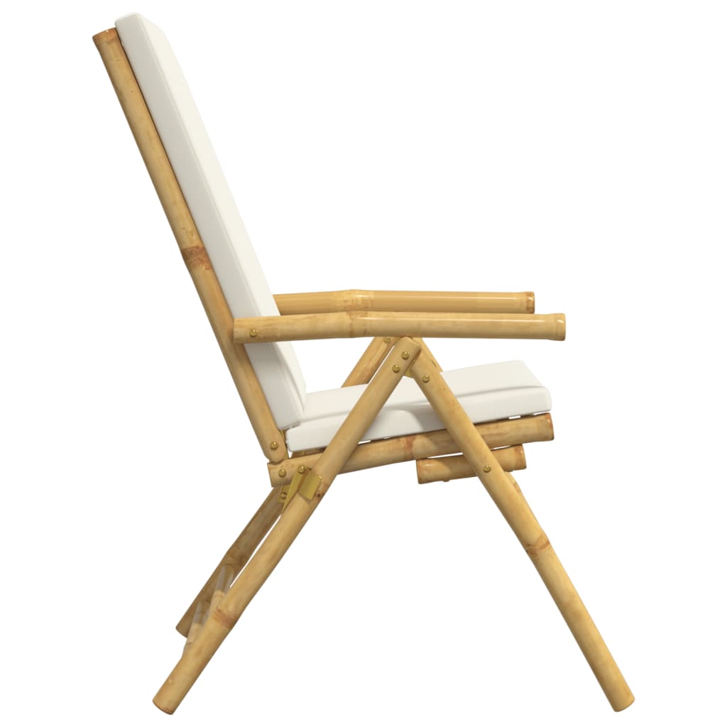 Garden Chairs 6 pcs Adjustable Foldable with Cushions Bamboo