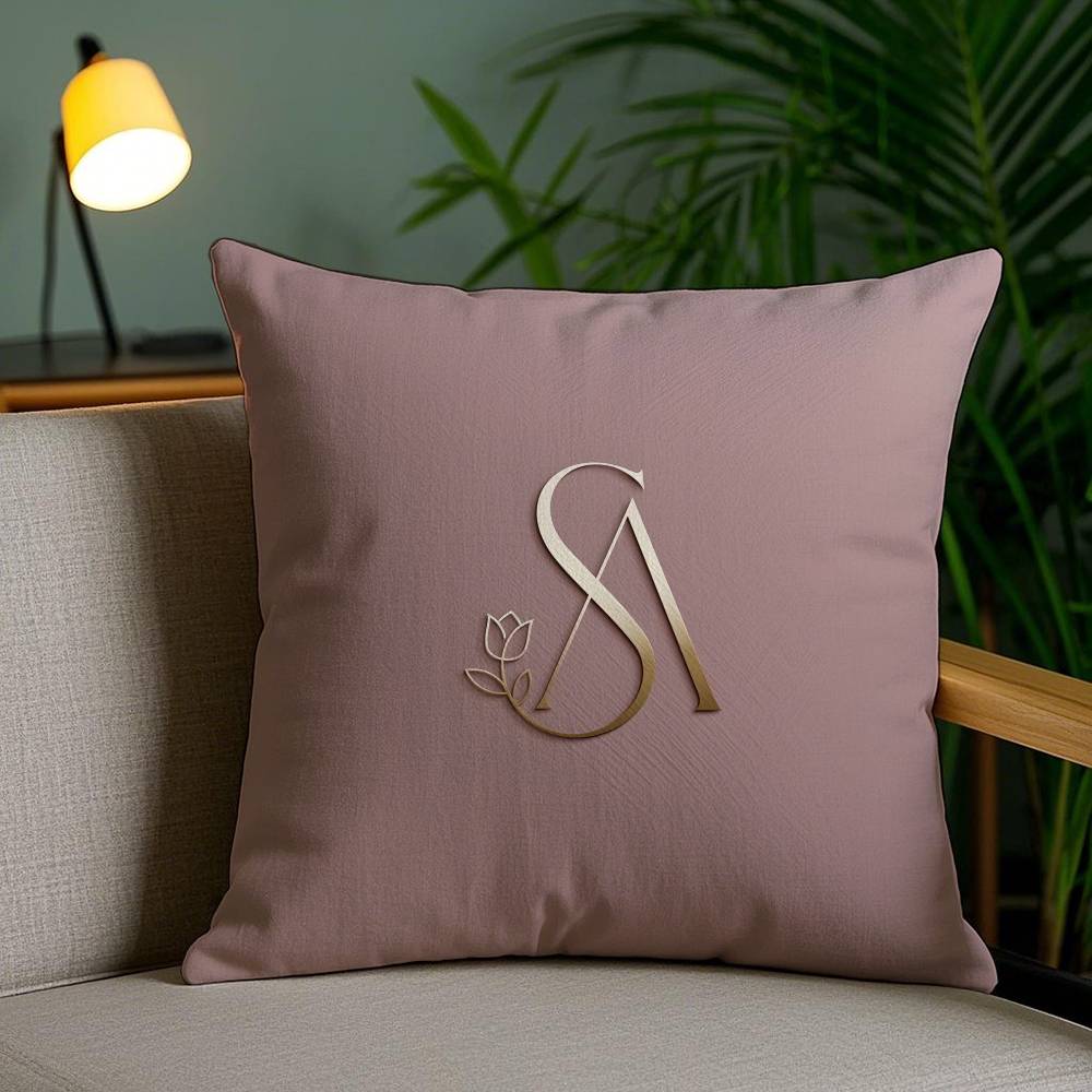 Simple Letter Design AU Pillow Case Anti-dustmite Pillowcase Invisible Zipper Silky Short Plush Sofa Cushion Cover