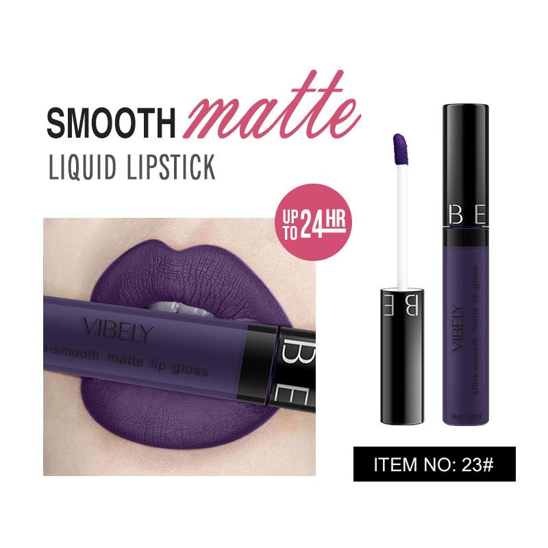 VIBELY Makeup Matte Anti-Stick Lip Glaze Несмываемая долговечная жидкая губная помада