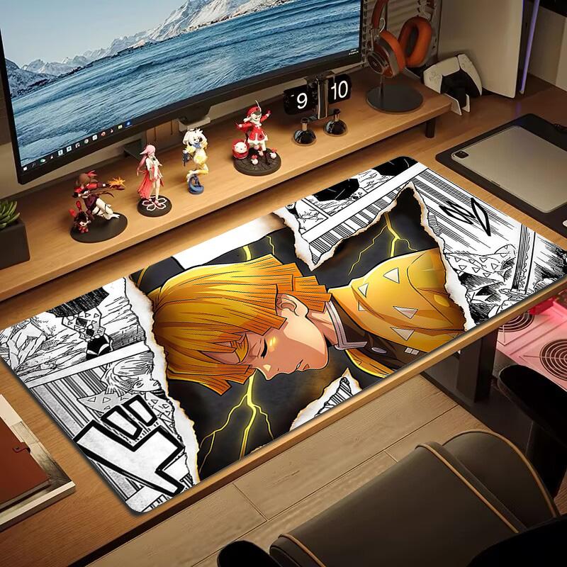 Zenitsu Agatsuma Print Cushion Non-slip Laptop Tablet Big Mousepad XXL Mat Mini PC Playmat With Lock edge