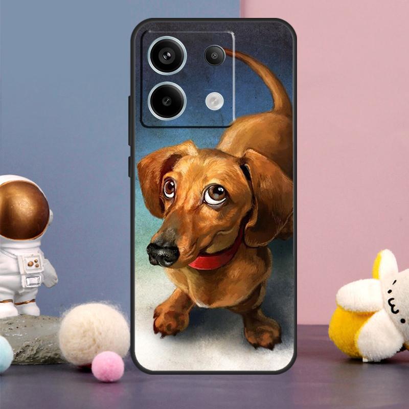 Чехол с собакой таксой для Xiaomi Redmi 13C 12 12C 9C 10C Redmi Note 11 12 13 Pro 9 10 10S 11S 12S Задняя крышка