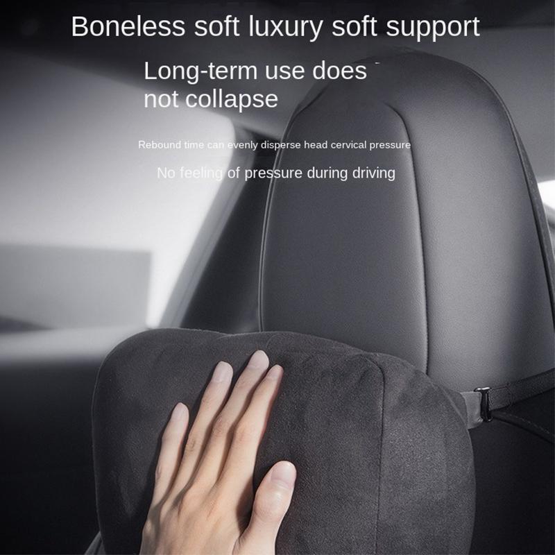 For Tesla Model 3 Model Y Car Seat Headrest Neck Pillow Model S Model X Soft Comfort Memory Cushion Protect Cover Accessories