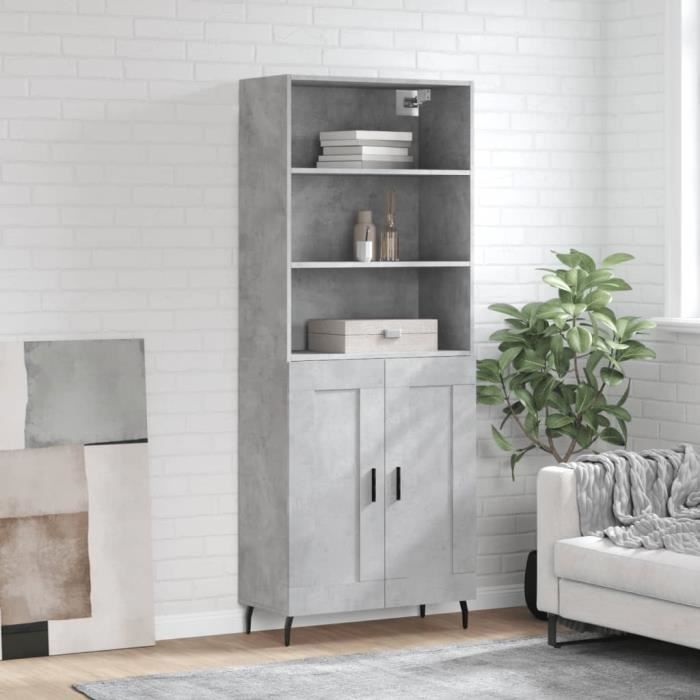 VidaXL Highboard Concrete Grey 69.5x34x180 Cm Engineered Wood 3189977
