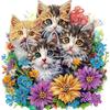 LEADINTOP Diamond Art Cat Flower Irregular Beads 30X30cm Cute Diamond Painting Beads Art Kit Mosaic Art Popular Beginners Adults Children DIY Handmade