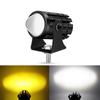 2PCS Dual Color Car Driving Fog Light Universal LED Motorcycle Headlight Spotlight Lamp Mini Projector Lens Auxiliary