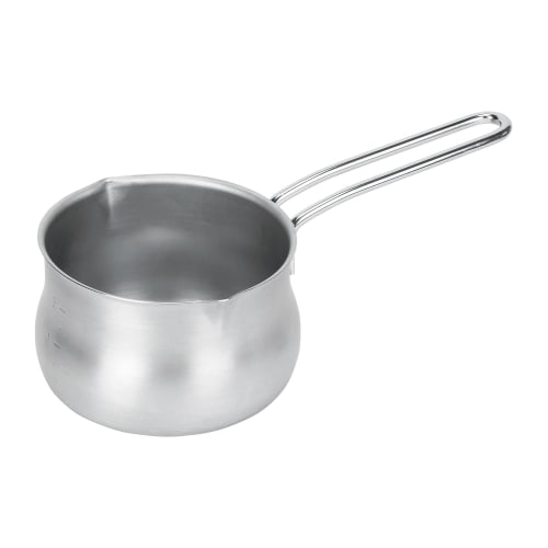 PEARL METAL Milk Pan, 14cm, Pot-Shaped, Stainless Steel, with Graduations, Made In Japan, Induction Compatible, Satina, HB-6325