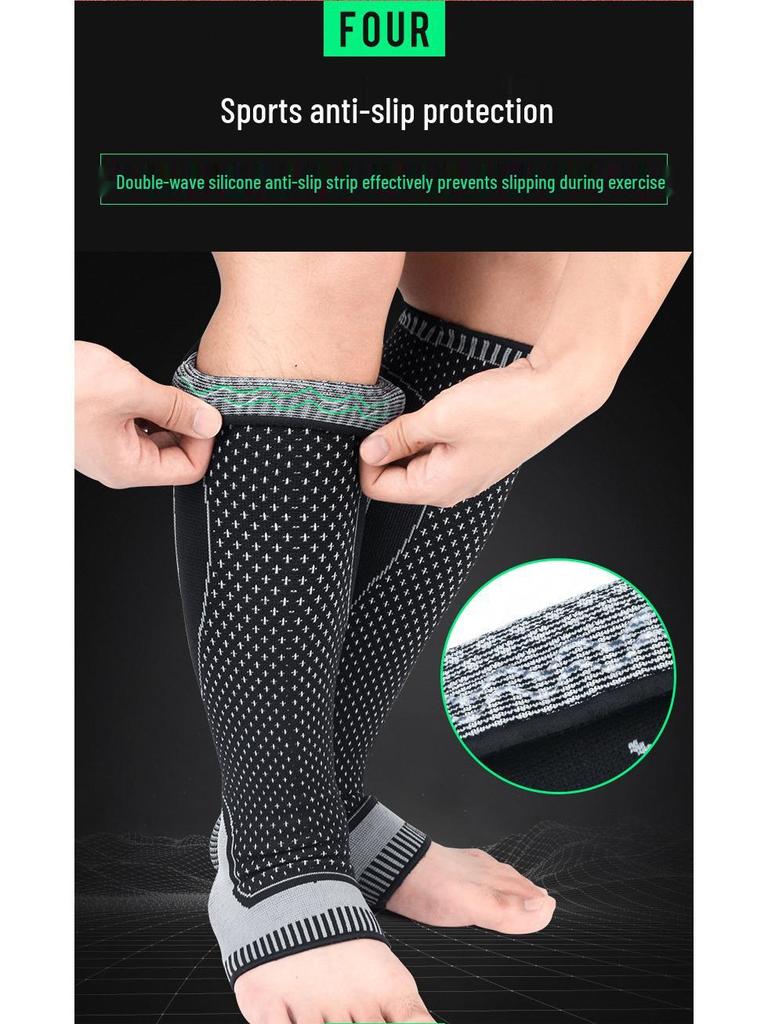 HT020 Breathable Compression Calf Sleeves: Extra Long Support for Basketball, Football, and Hiking