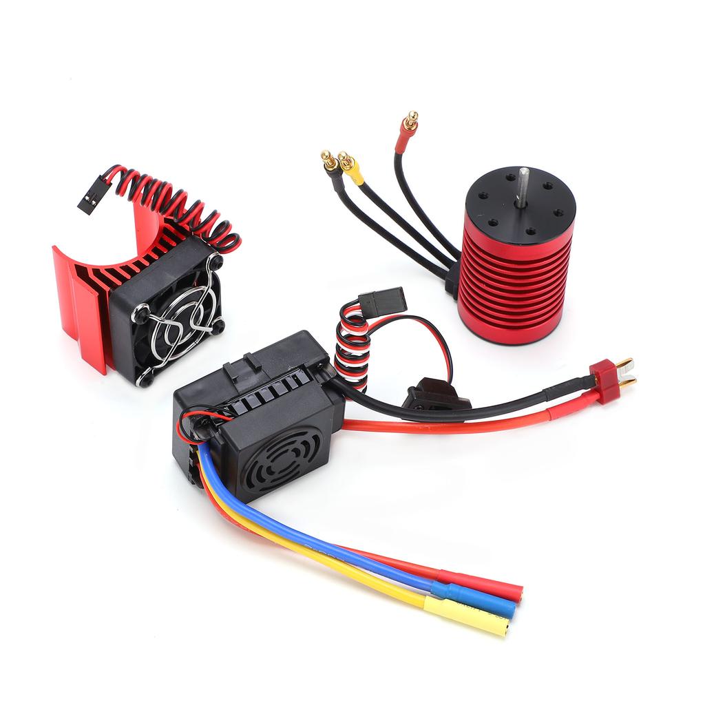 Waterproof F540 3300KV 4 Pole Brushless Motor 60A ESC Set with Heat Sink Combo for 110 RC Car