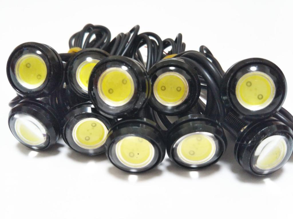 J'z Court Daylight LED Waterproof Eagle Eye Large Ball 23mm Set of 10 Recessed (White/Black Body)