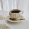 Vintage Exquisite Coffee Cup Luxury Relief Ceramic Afternoon Tea Coffee Cup Flower Tea Cup
