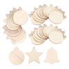 30pcs Wood Discs Exquisite Retro Glossy Making Attractive Decorative Unfinished Ornaments for Ch