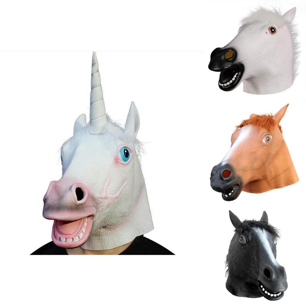 Unicorn Horse Mask Latex Costume For Halloween Party Cosplay