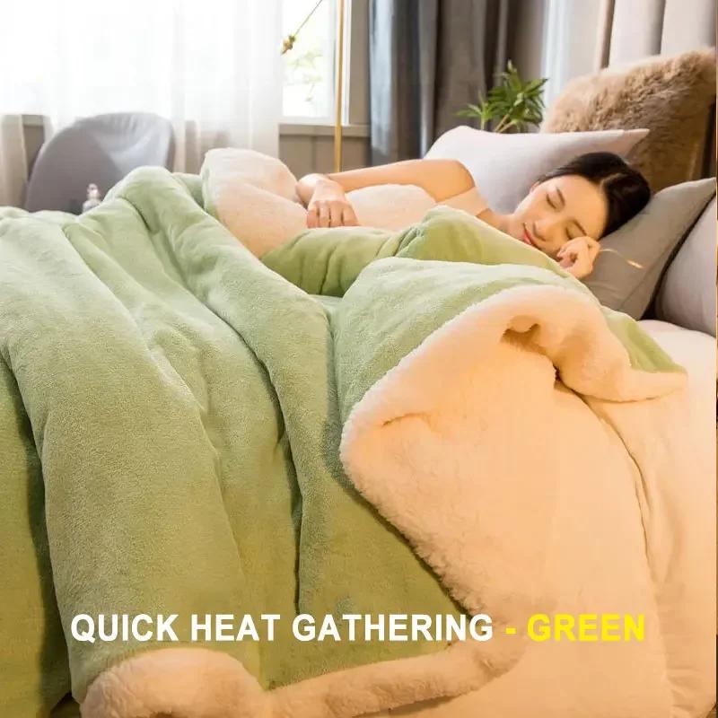Шерстяное одеяло, сохраняющее тепло, зимнее покрывало для кровати, двухстороннее королевское пододеяльник, чехол для двуспальной кровати, покрывало на кровать