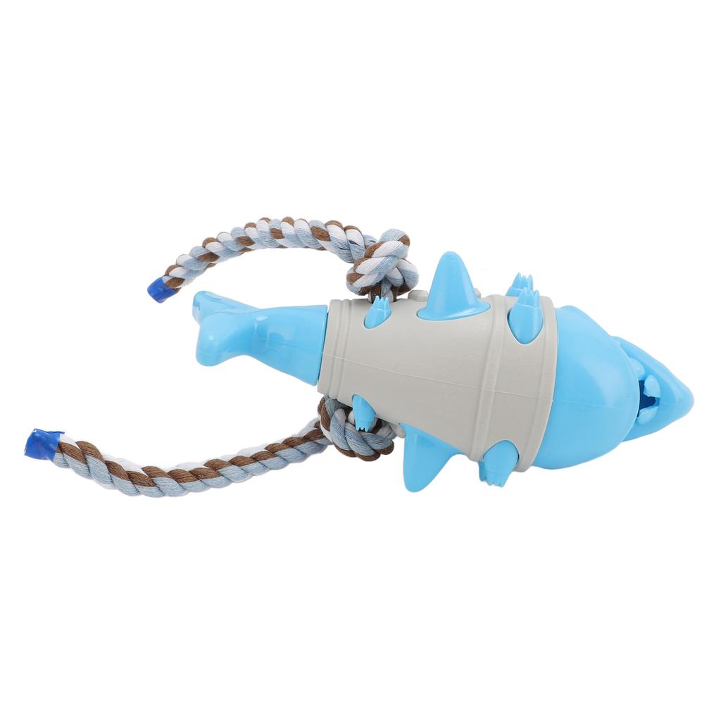 Dog Chew Food Dispensing Toy Tooth Cleaning Shark Shaped Stress Relief Chew Teething Toy for Puppy P