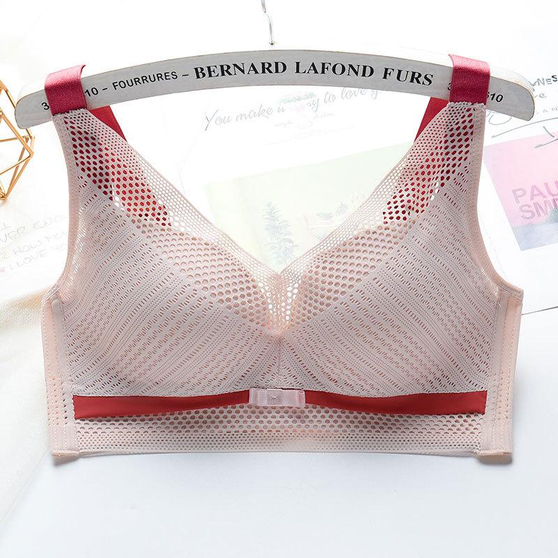 Large-sized Bras for Women Full-cup Bras Adjustable Bras Mesh Breathable Bras Push Up Bra