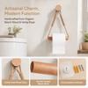 Wall Mounted Toilet Paper Holder Wood  Rope Towel Rack Toilet Roll Holder  Bathroom Kitchen Brdroom