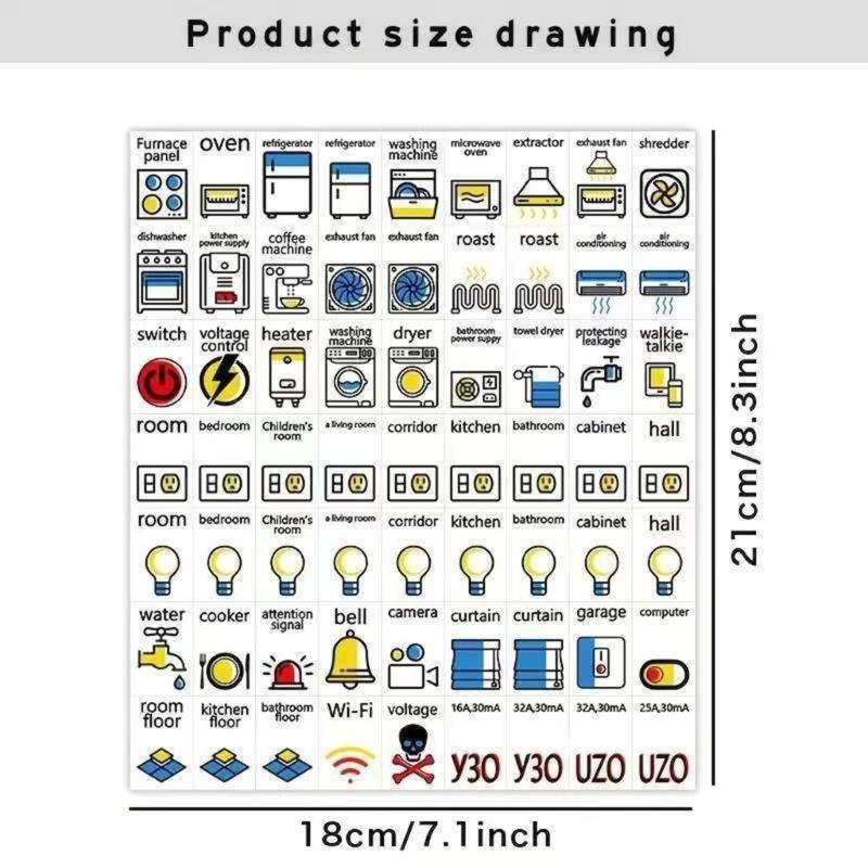 Самоклеящиеся наклейки для электрических панелей, этикетки, настраиваемые для точной маркировки цепей, идентификация электрических панелей