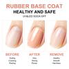 4 in 1 Rubber Base Gel Nail Polish Soak Off UV Gel Color 14ml Long Lasting High Gloss No Wipe 6pcs