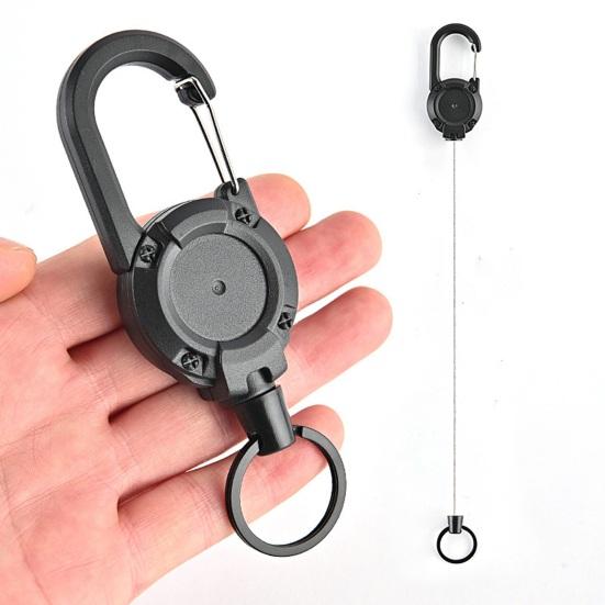 Steel Wire Rope Keychain Mini ABS Hiking Backpack Pants Hanging Key Chain Outdoor Accessories Anti-lost