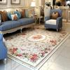 European Light Luxury Soft Carpet Pastoral Style Living Room Bedroom Decorative Carpet Vintage Floral Pattern Large Area Rug