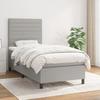 3141809 vidaXL Divan Bed with Mattress Light Grey 80x200 Cm Fabric