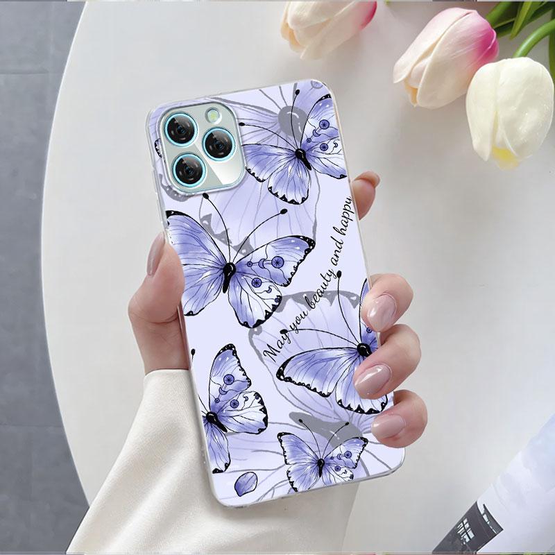 Для Blackview A95 A85 A80S A100 Чехол Роскошный Чехол для Телефона Для Blackview A200 Pro A80 Цветок Прозрачный Мягкий Силикон Защитная Крышка