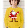 Spring and Autumn Round Neck 3D Christmas Theme Printed Top Fashionable Casual Long Sleeved Children's Boy T-shirts