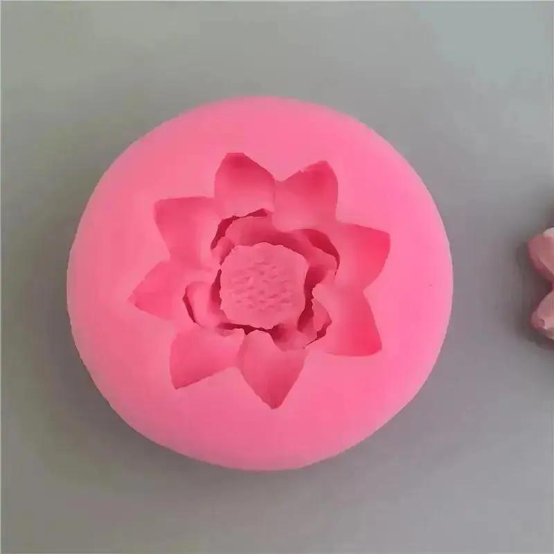 Lotus Shape Cake Mould Handmade Creative Shape Silicone Mold Soap Plaster Decorative Flower Decoration Mould Accessories Tools
