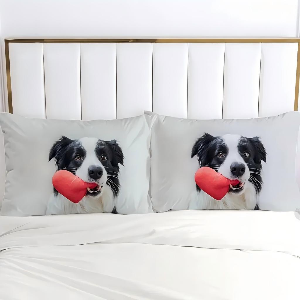 Cute Dog 3D Cartoon Printed Bedding Cover Lovely Animal Theme Quilt Cover Set Soft Comfortable Polyester Duvet Cover Pillowcases