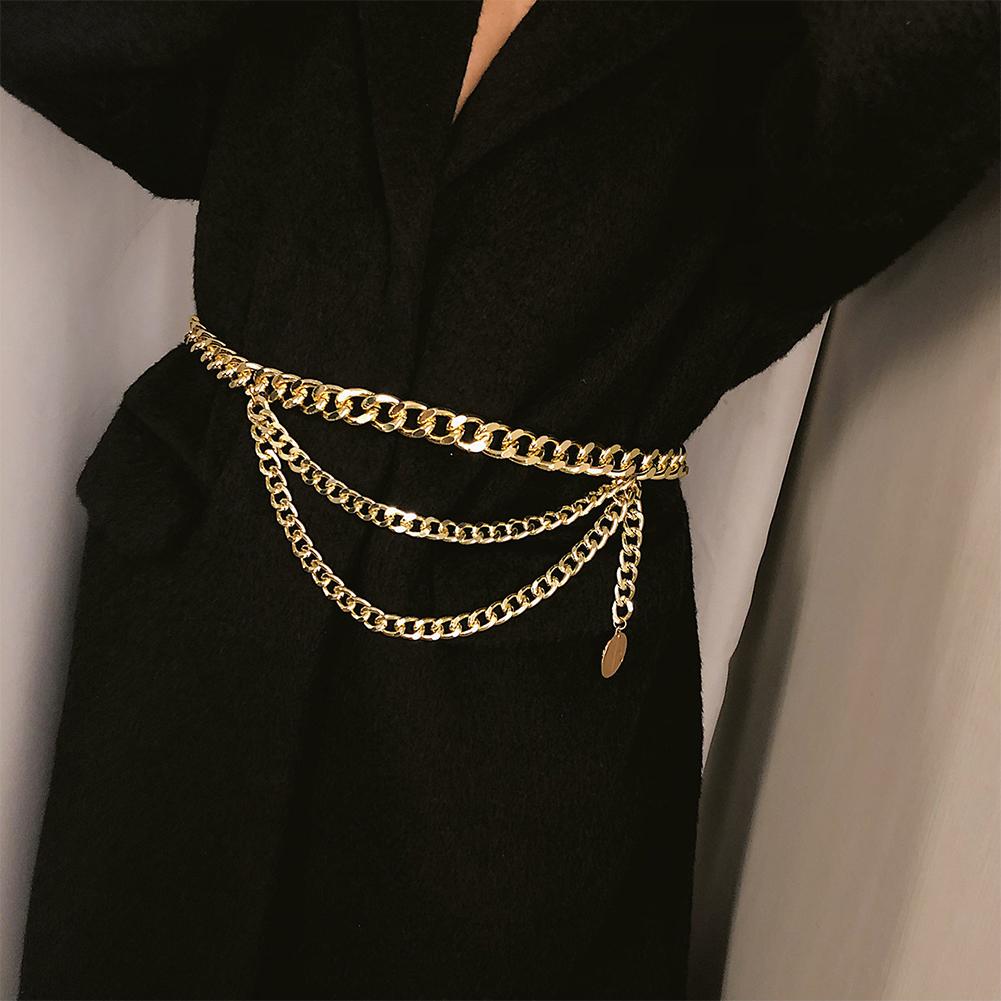Women Vintage Style Retro Tassels Multiple Layer Waist Chain Embossed Body Chain