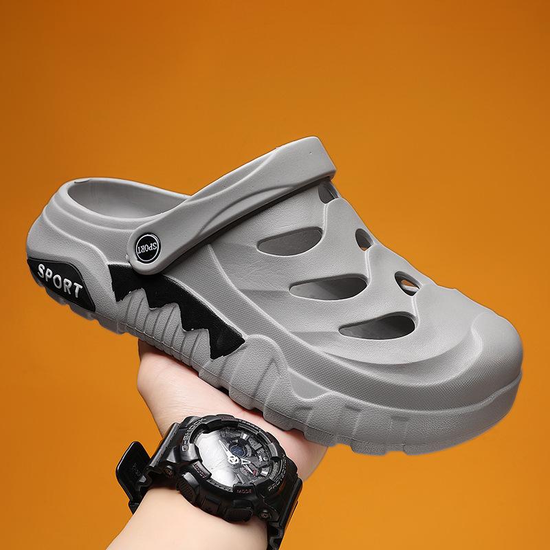 Туфли Hole Shoes, модные мужские тапочки Bag Head, нескользящие пляжные сандалии на толстой подошве