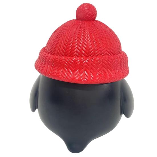 Рождественский пингвин коробка для хранения конфет пингвин в красной шапке шоколадные сладости контейнер для закусок статуэтка статуэтка смола украшение