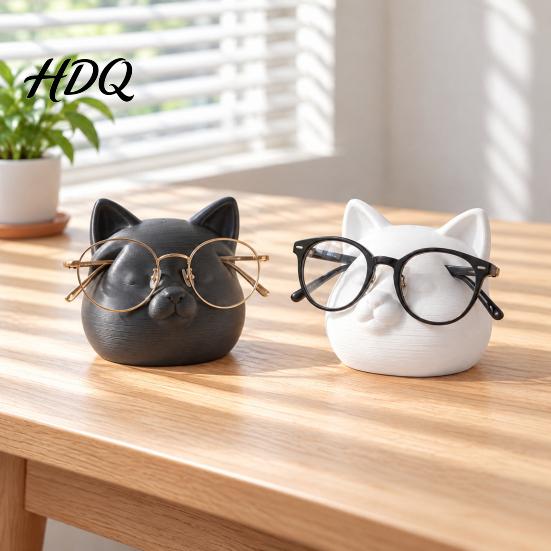Настольная подставка для очков с 3D-печатью Держатель для очков в виде кошки Стенд-котенок Милый подарок для влюбленных Органайзер для стола Дисплей для очков Хранение на прикроватной тумбочке Прочный