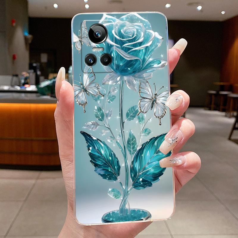 For Realme GT Neo 3 Case RMX3561 RMX3560 Cover Fashion Butterfly Flowers Soft Silicone Phone Case For Realme GT Neo 3 150W Funda