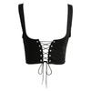 Women Lace Up Waistband Corset Belt Tank Shoulder Tie Up Eyelet Front Back Zipper High Waist Belt