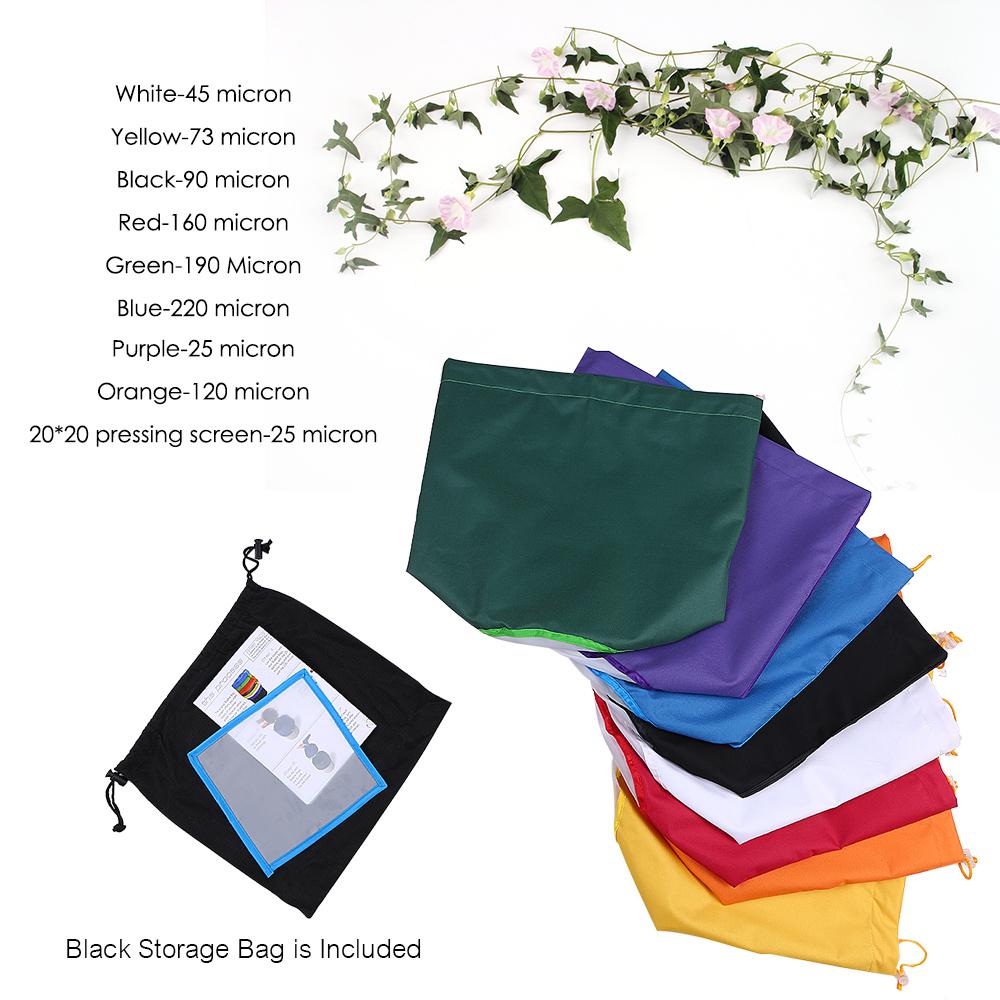 8pcs/set 5 Gallon Filter Bag Bubble Bag Kit Set of 8pcs Micron Bag Drawstring Bags Extraction Bags with Pressing Screen and Carr