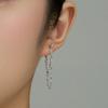 RINNTIN APE151 New Double Chain Tassel Drop Earring 925 Sterling Silver 14k Gold Plated Twisted Link Chain Fine Jewelry Earrings