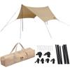 Iris Ohyama Tarp X Beige Hexatarp Camping Equipment Outdoor with Pole High Water Resistance Netting Reflective Material Cord Slider All In One