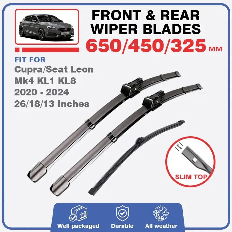 For Cupra Seat Leon Mk4 KL1 KL8 - 2024 Hatchback Front Rear Wiper Blade Windscreen Windshield Window Glass Accessories