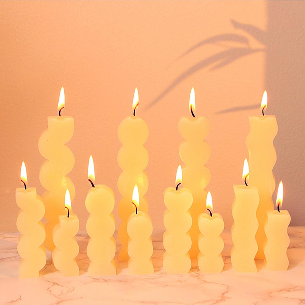 Long Candle Molds 3-in-1 Heart Candle Molds for Making Candle Soap Room Decorations Valentines Gift