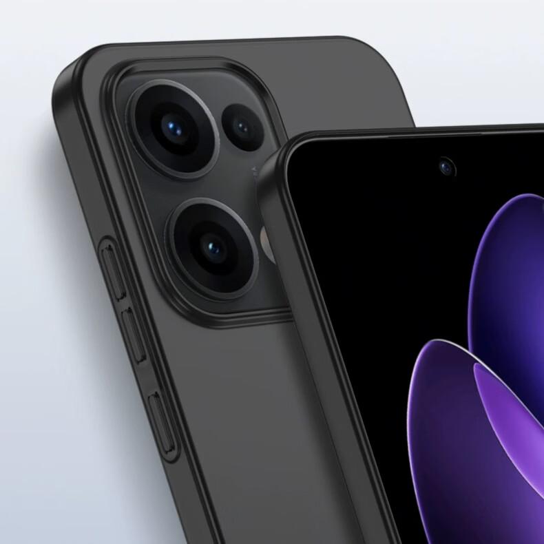 KMaxAI Transparent Black Zero-Sense Series Ultra-Thin Matte PP Full-Cover Anti-Slip Semi-Transparent Minimalist Cooling Case for OPPO Reno15