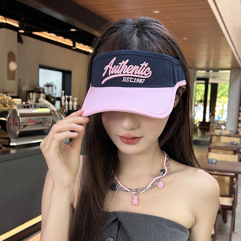 Женская летняя уличная милая и крутая шляпа от солнца для девочки для занятий спортом Мужская американская милая и крутая кепка с вышивкой букв с открытым верхом