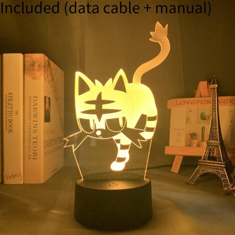 Креативный светодиодный 3D-ночник Пикачу, цветная акриловая декоративная настольная лампа, подарок